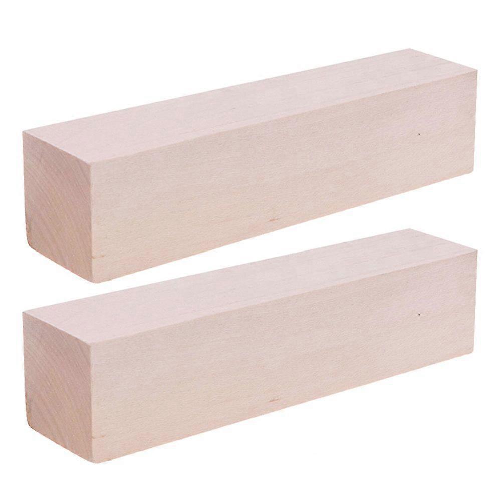 2pcs Carving Blocks Unfinished Wood Craft Cubes Rectangular Wooden Blocks Unfinished Whittling Wood Blank Blocks Wood For Diy Carving