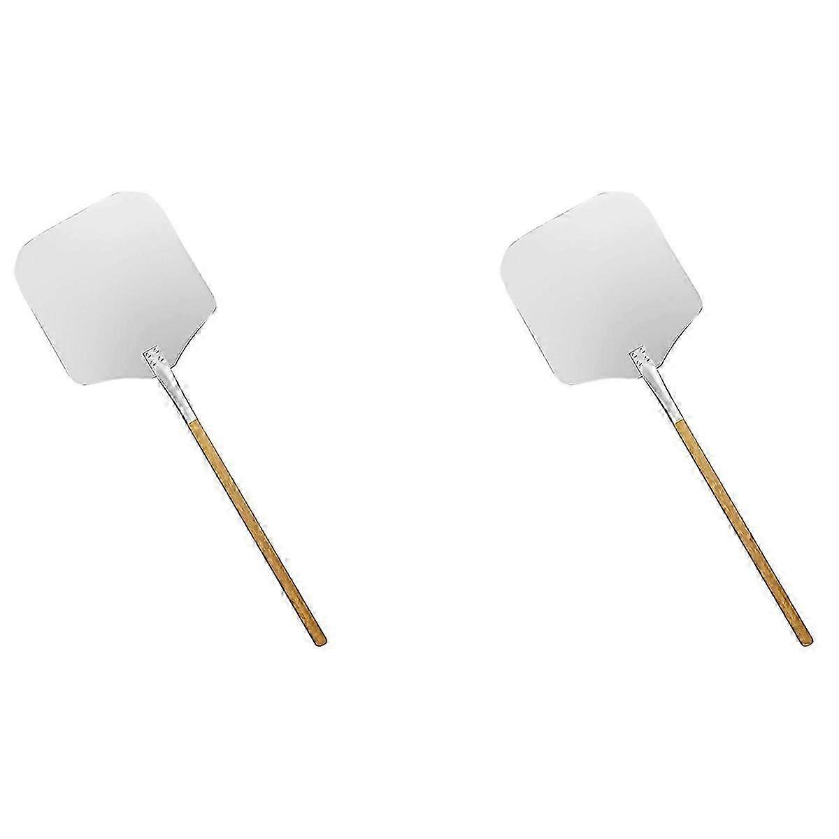 suitable for pizza peel, 2x stainless aluminum pizza pusher, 90cm practical solid thread pizza lifter