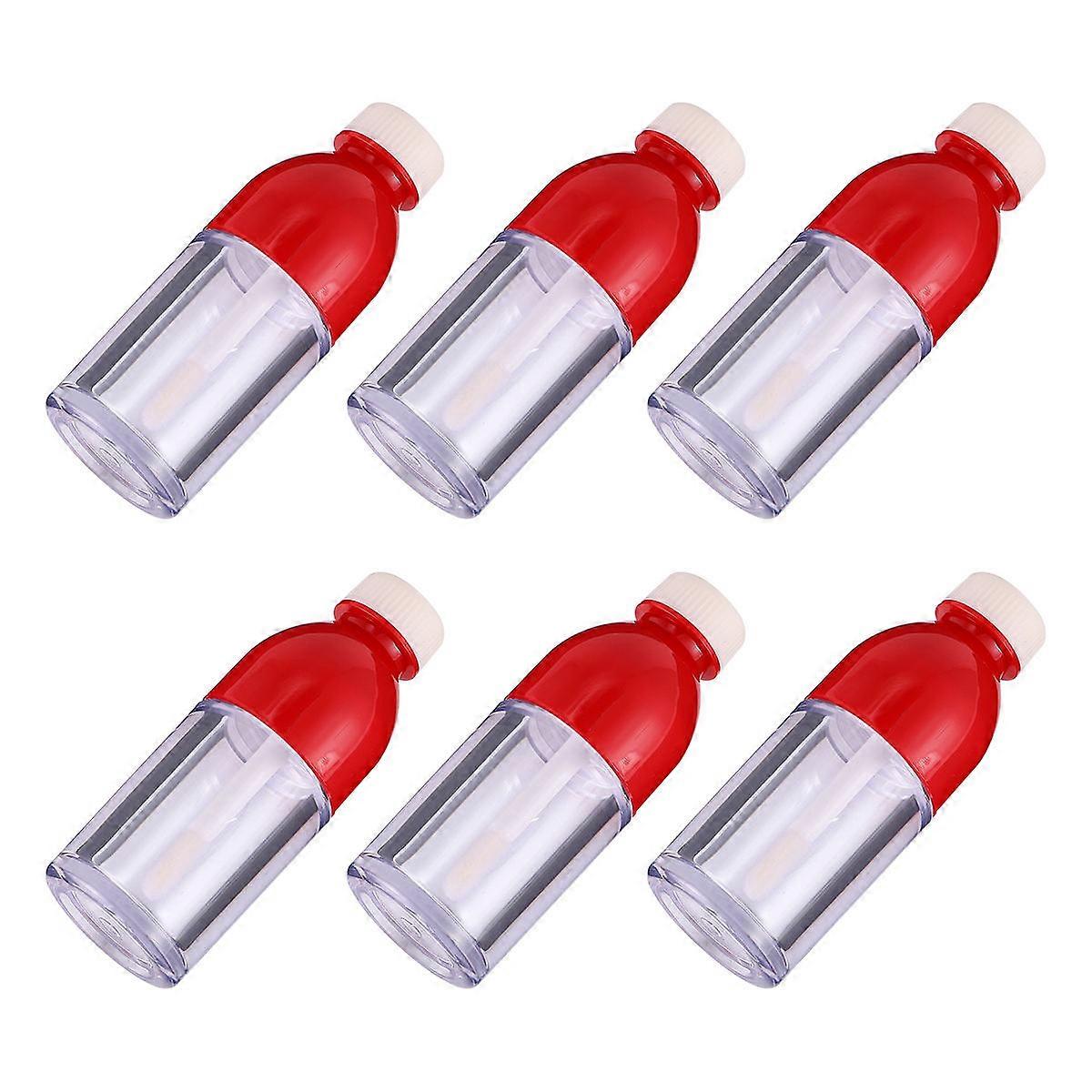 Refillable Lip Gloss Vial Small Lip Gloss Bottles for Trip Red Transparent Plastic Storage 10Pcs