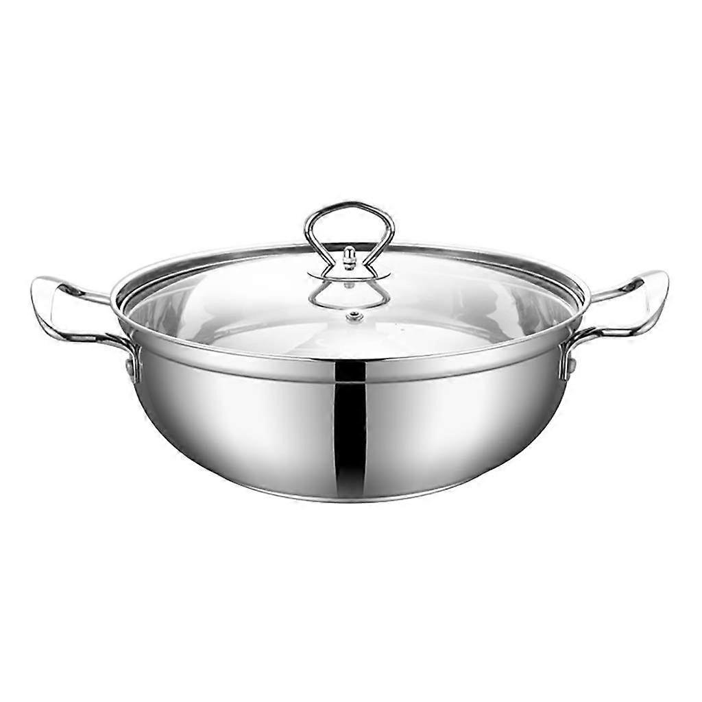Serving pan, Stainless Steel, NonStick Shallow Pan, Large Capacity, Compound Bottom, 28x10 cm