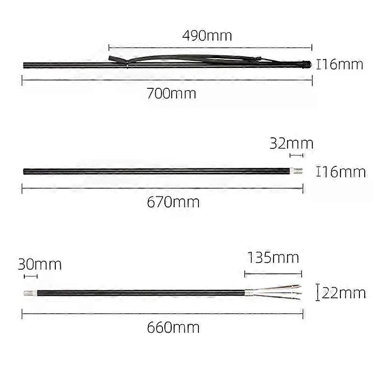 3-Section Harpoon Tip with Barbs Diving Spear Sharp Head Fishing Tool