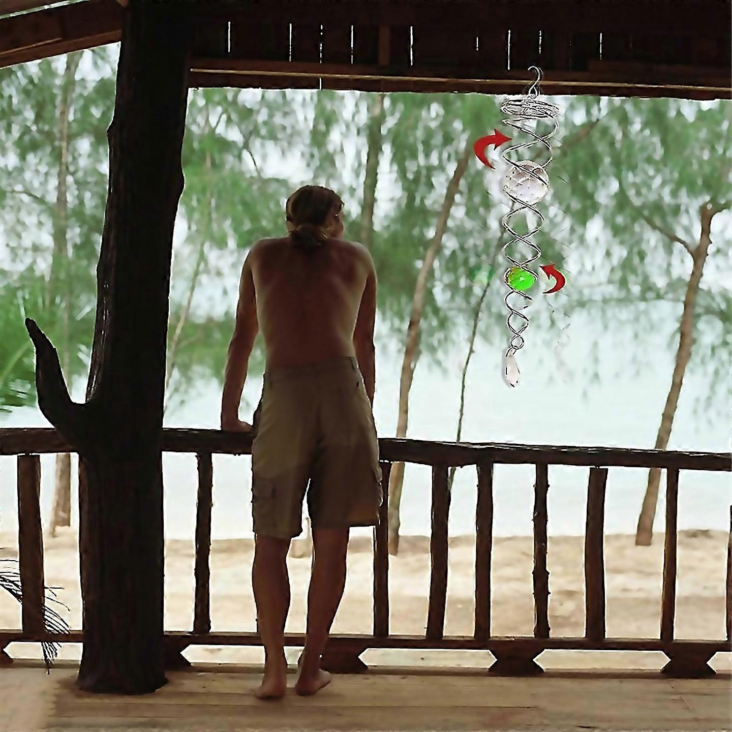 For Gazing Ball Spiral Tail Wind Spinner Stabilizer Blue