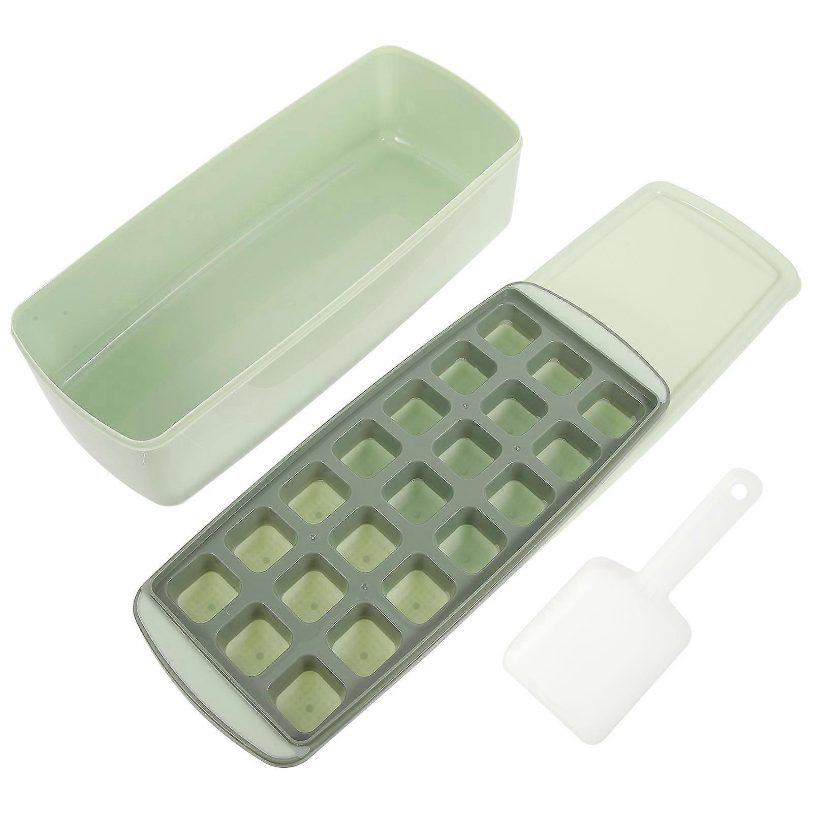 Ice Cube Tray Silicone Ice Cube Bin for Storage Use 2Sets Olive Green