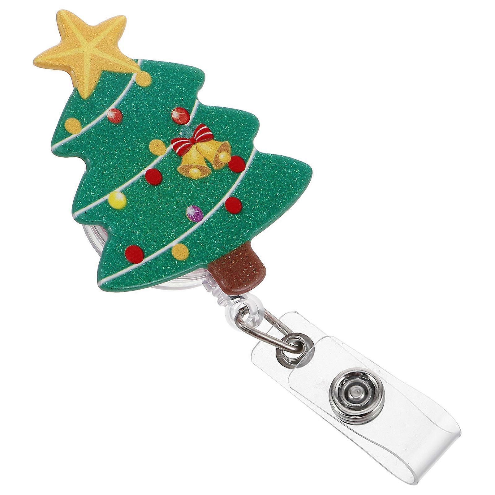 Christmas Badge Reel Holder with Retractable Clip for Nurse 3Pcs Set