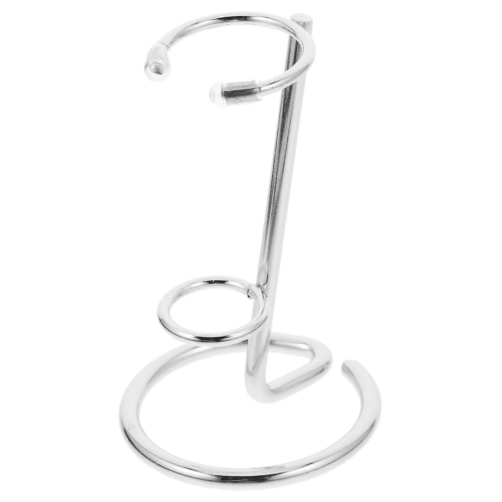 Mineral Stone Stand Hexagonal Display Holder for Display 3Pcs Silver Iron