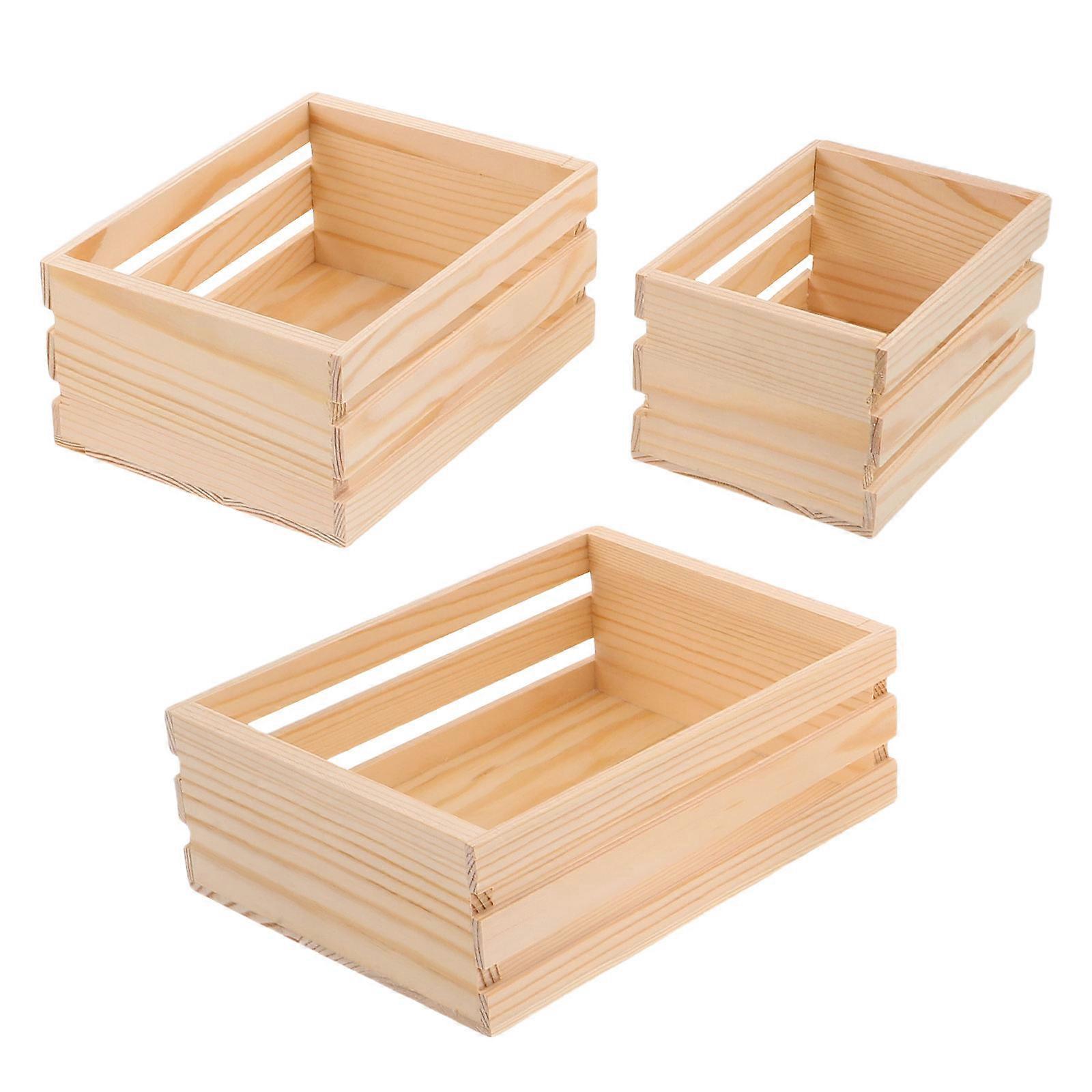 Wooden Rustic Nesting Crates for Storage 15Pcs Beige Decorative Boxes