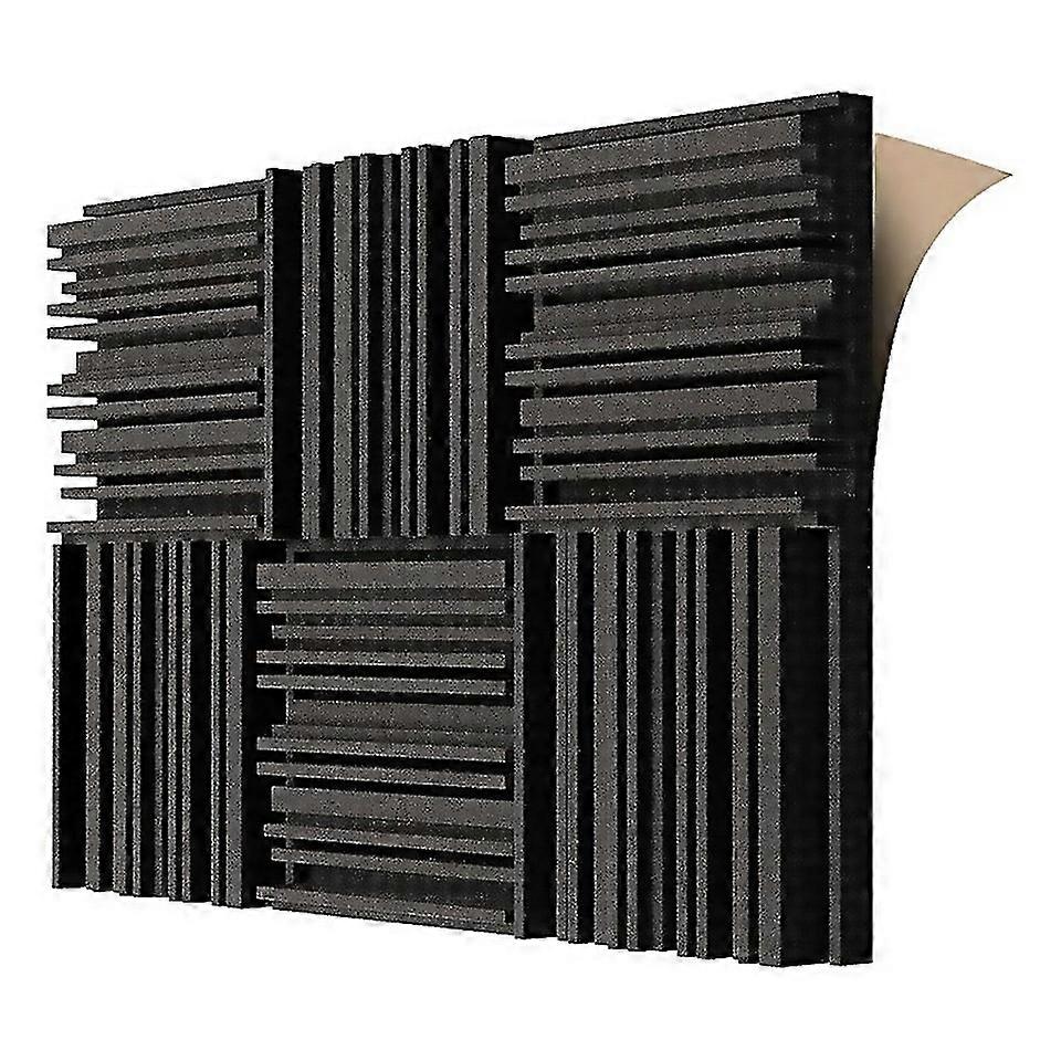 For 6 Pcs Selfadhesive Acoustic Foam Panelsblack