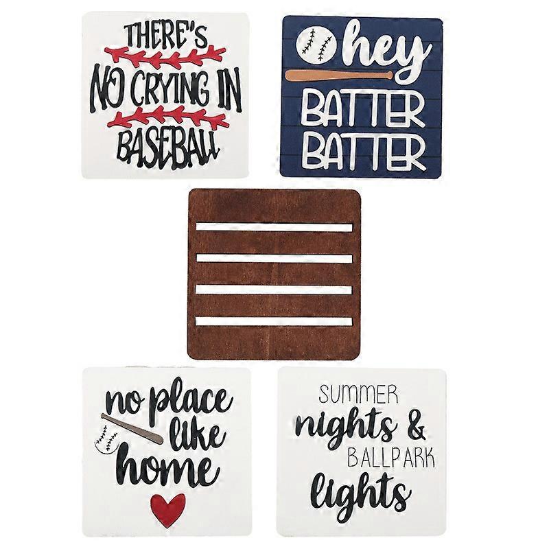 Creative American Baseball Style Square Coasters Coffee Bar Desk Wooden Coasters Insulation Pads