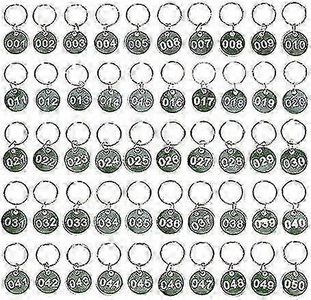 1-50 kaiverrettua alumiinista numeroavaimenperää kuntosalikaappiin ja avaimiin - Yvan