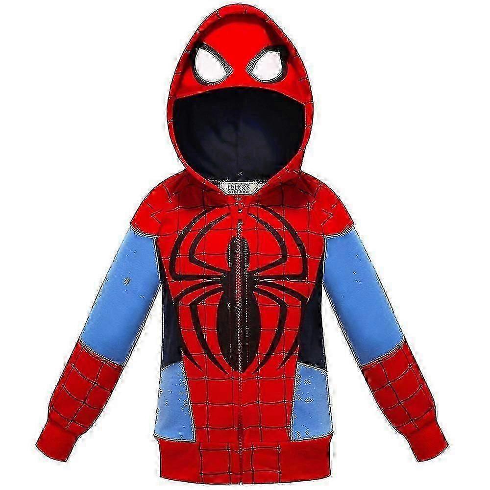 Boys' Spider-man Hooded Jacket 3~8 Years Old Children's Zip-up Hoodie