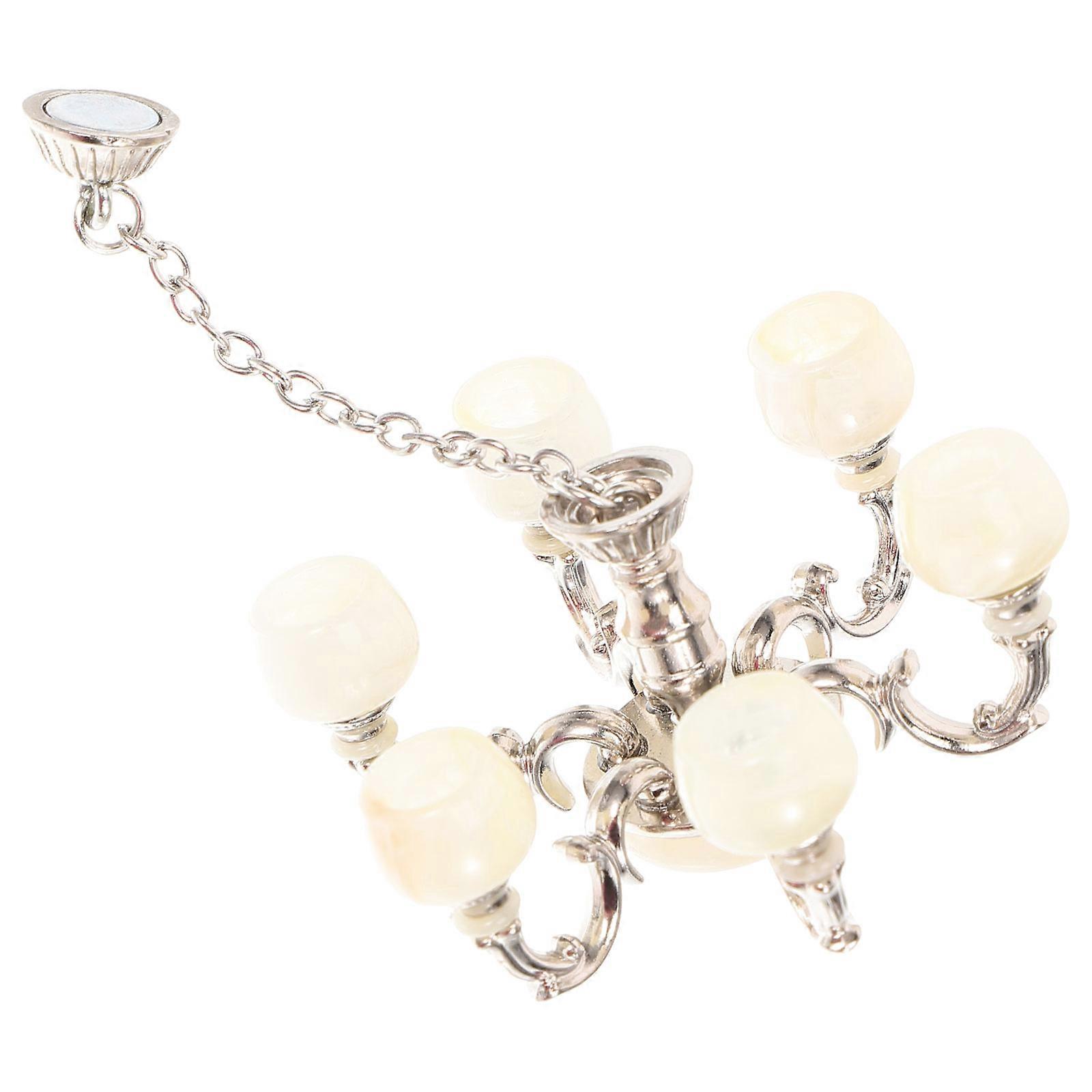 Miniature Ceiling Lamp Miniature Light for Decoration Alloy Silver