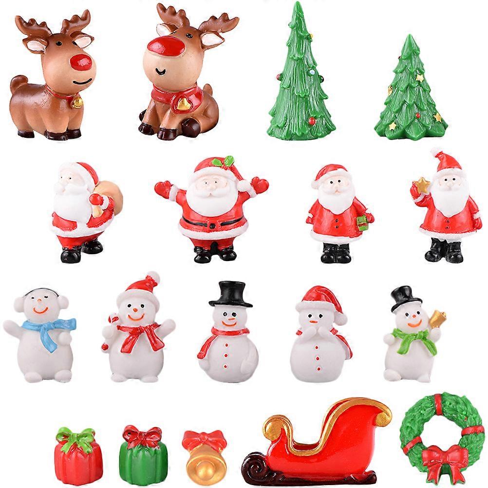 Christmas Resin Micro Landscape Ornament Figurines for Decor 3Sets