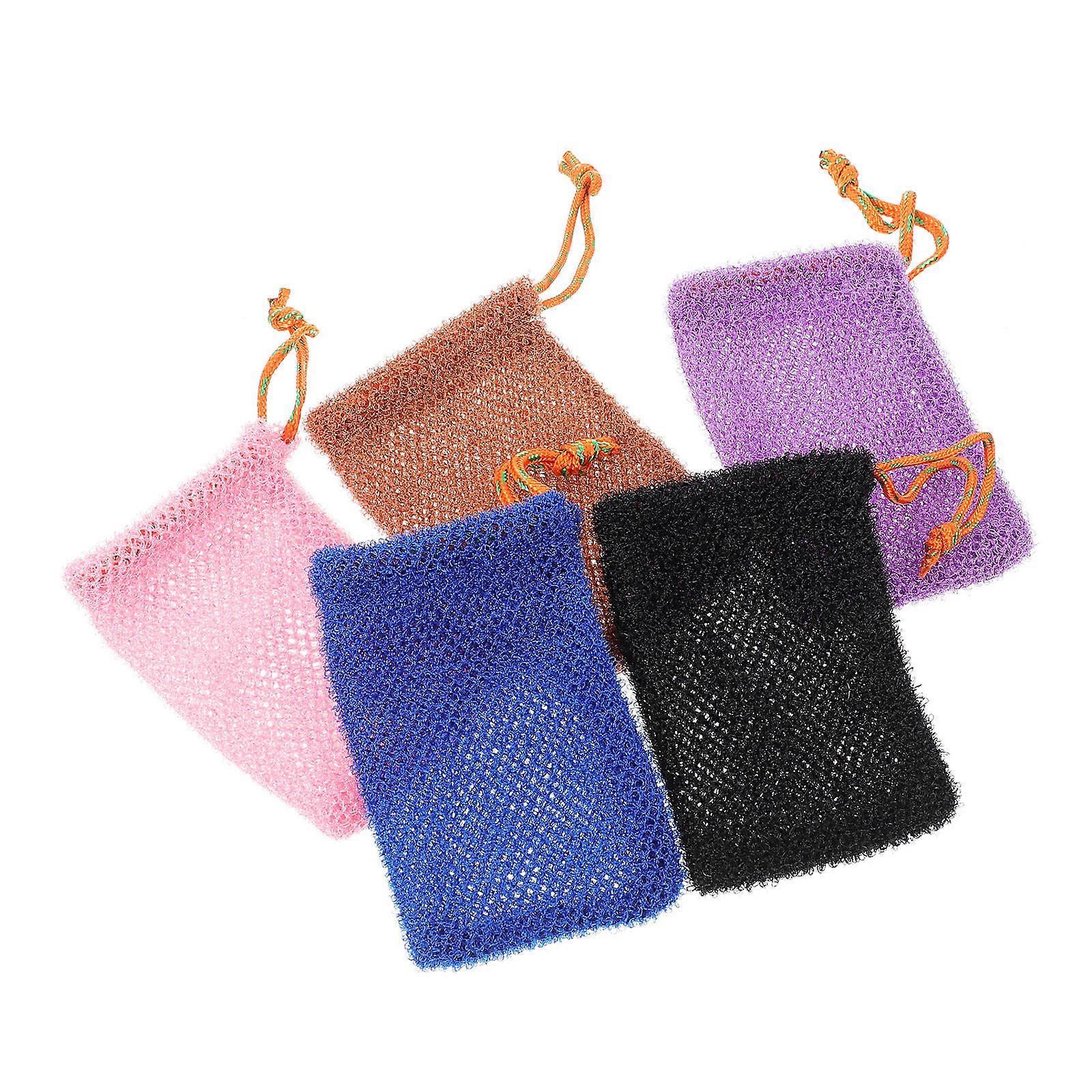 Nylon Soap Net Bag for Bath Use 5Pcs Bathing Bubble Maker Soap Saver Pouch