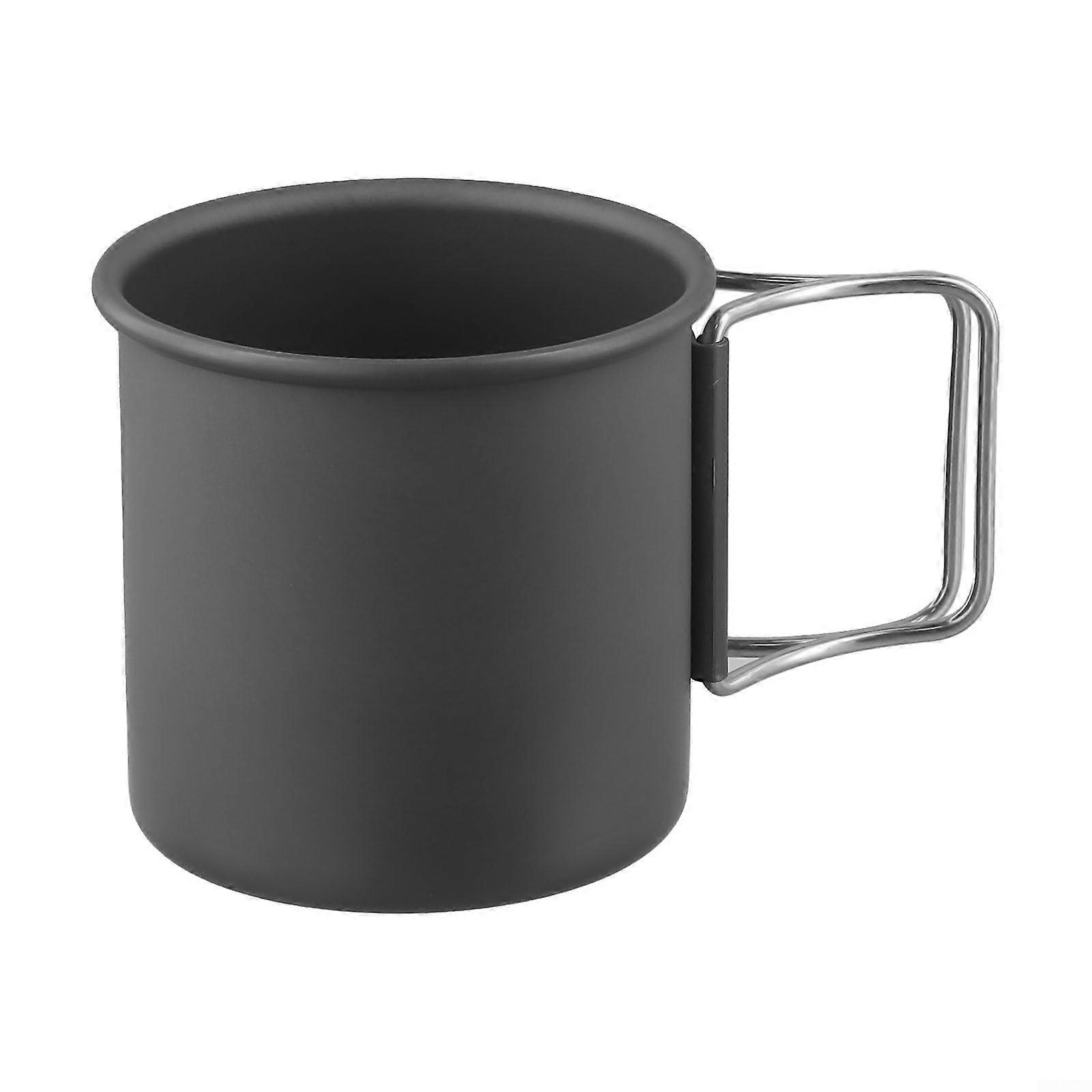 Folding Stainless Steel Mug Camping Black Collapsible Space Saving Camp Mug