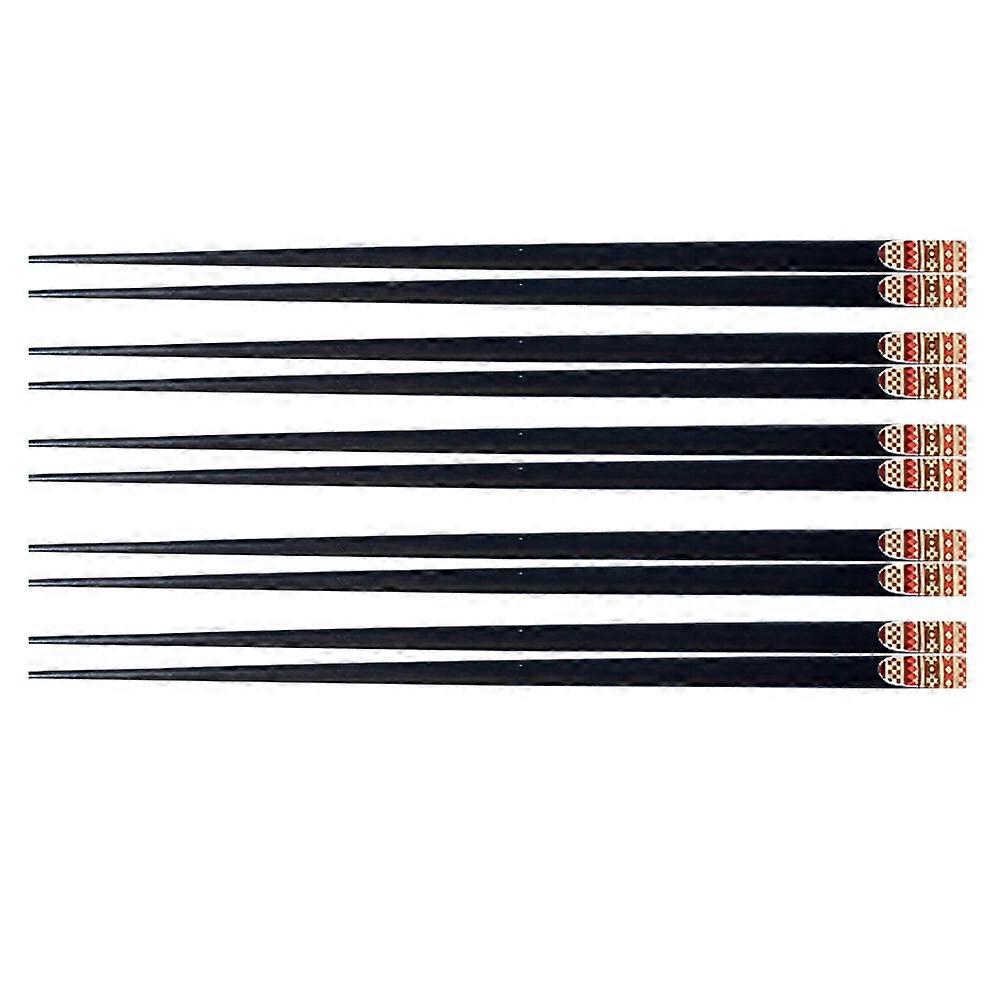 Japanese Style Black Wooden Chopsticks 10 Pairs Suitable For Households And Travelers Easy To Clean