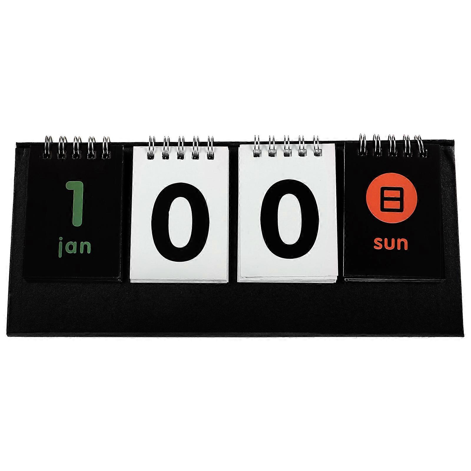 Reversible Calendar Black Standing Design Modern Countdown Function 25.3*10.3cm 1Pcs