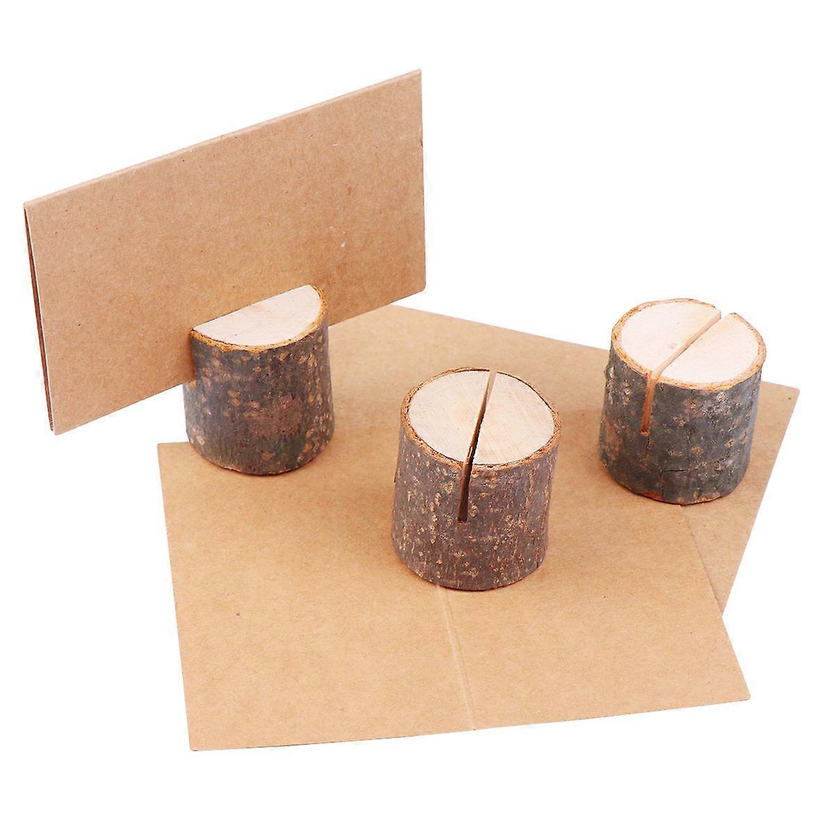 Paper Clips Wooden Memo Holder for Holding Use 30Pcs with Kraft Paper