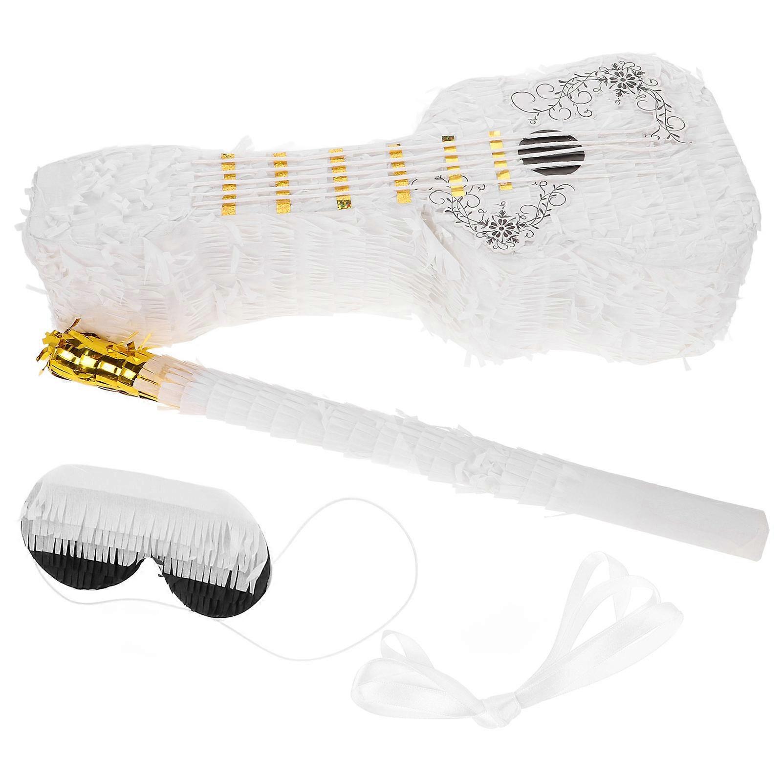 Violin Pinata Party Decoration Smashing Toy Candy Container White 40.00X17.00X9.00cm 1Set