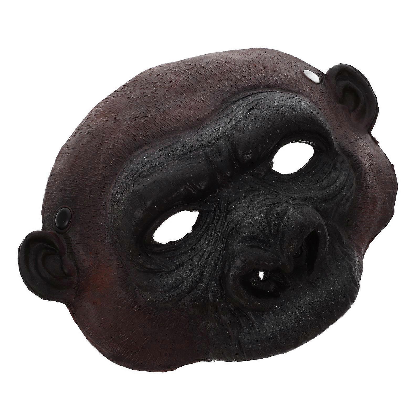 Halloween Party Gorilla Mask for Cosplay Use 3Pcs Dark Brown PU Material