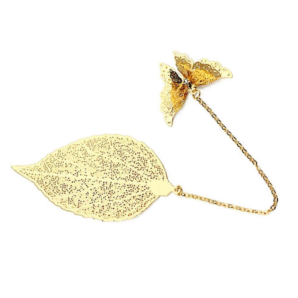 Creative Metal Bookmark Leaf Bookmark for Book Marking 2Pcs Gold