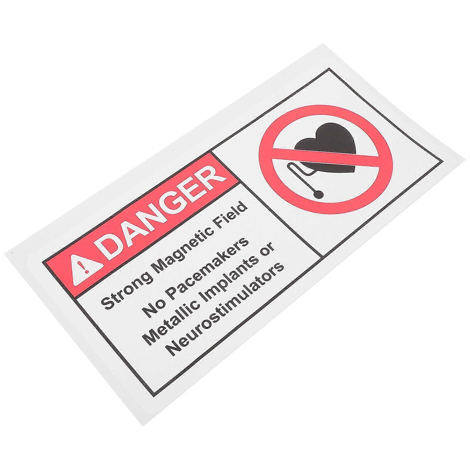 Warning Sticker No Magnetic Field Sign for Warning 4Pcs
