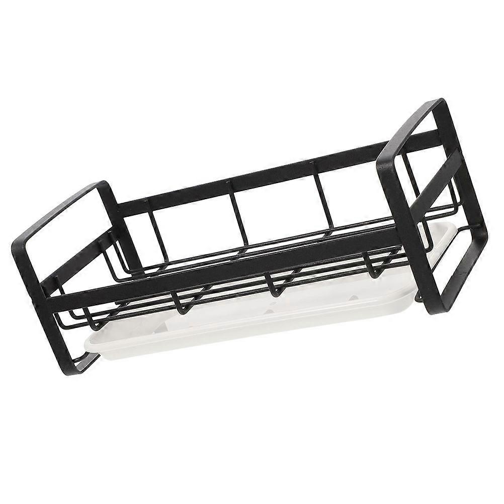 Sponge Holder for Kitchen Use 2Pcs Black Dishcloth Organizer and Drain Rack