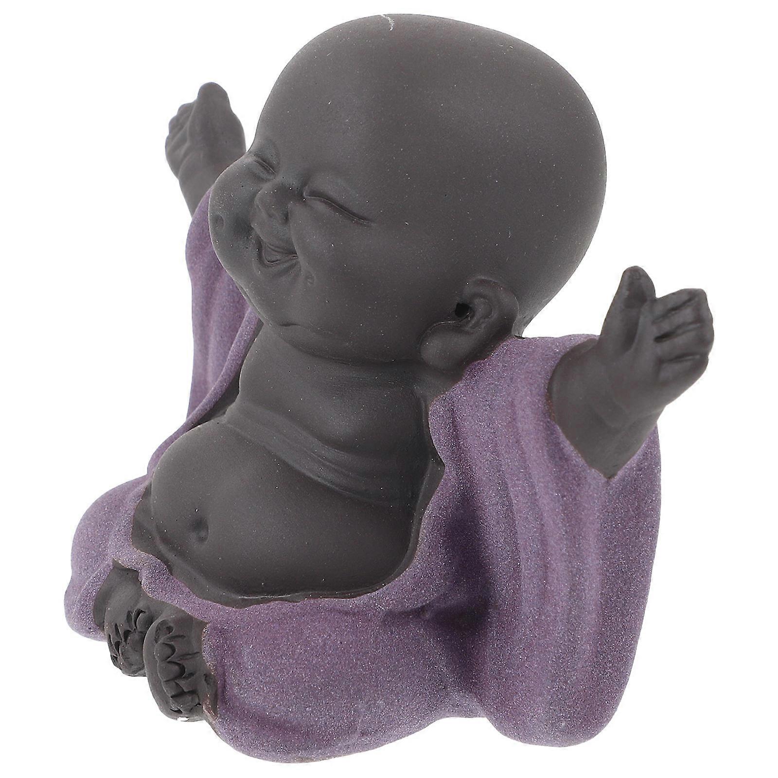 Desktop Buddha Figurine Purple Sands Craft for Mini Decor 3Pcs