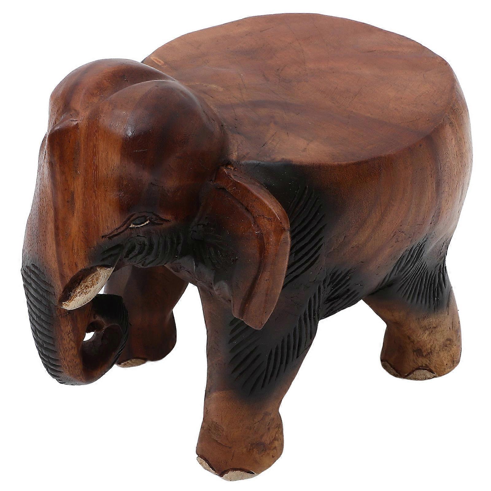 Elephant Foot Stool Solid Wood Stool for Home 2Pcs Multipurpose Use