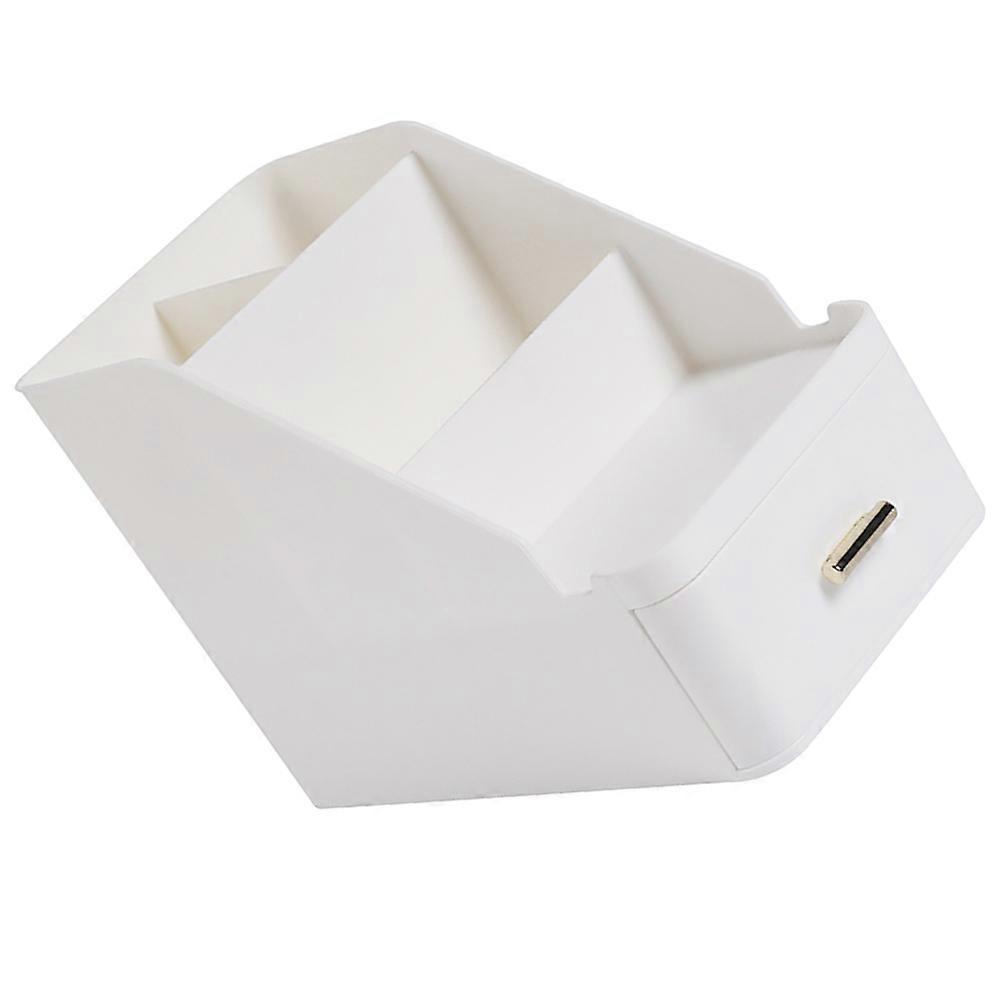 Desk Organizer Storage Box Desktop for Storage Use 4Pcs White Material