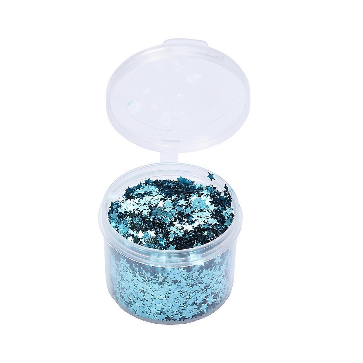 Star Sequins Nail Art Organizer for Decoration 2Pcs Five-Pointed Sky Blue