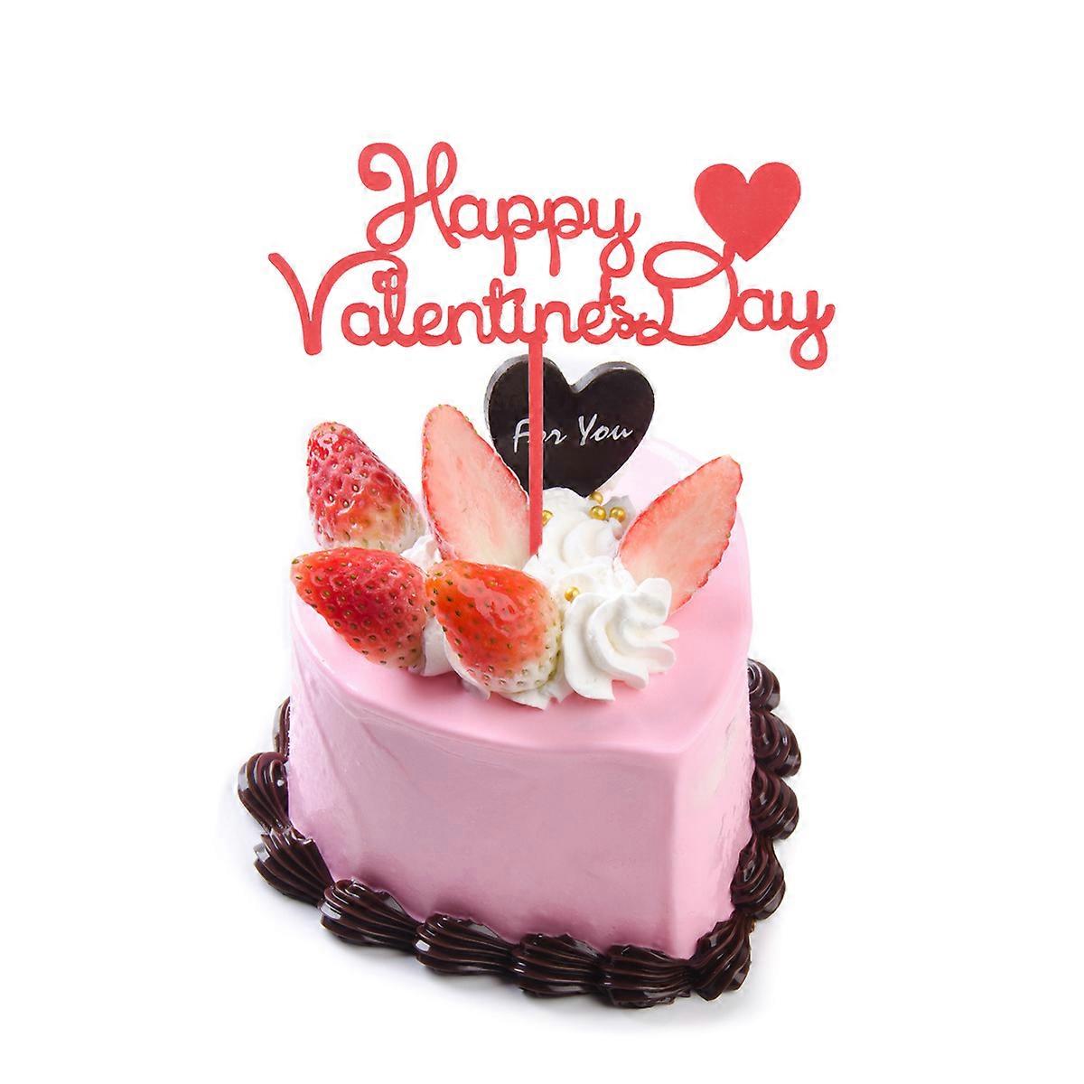 Dessert Insert Acrylic Cake Insert for Decoration 3Pcs Red Valentine