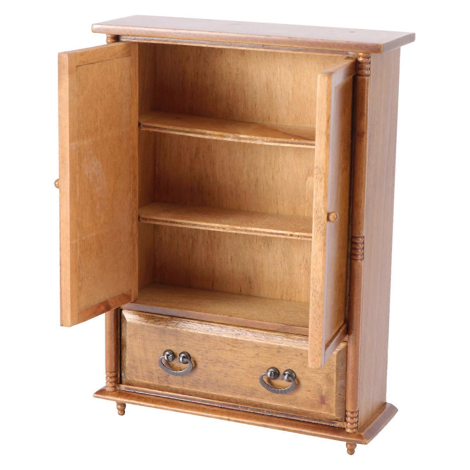 Mini Wardrobe Model Toy for Decor 2Pcs Retro Mini House Accessories