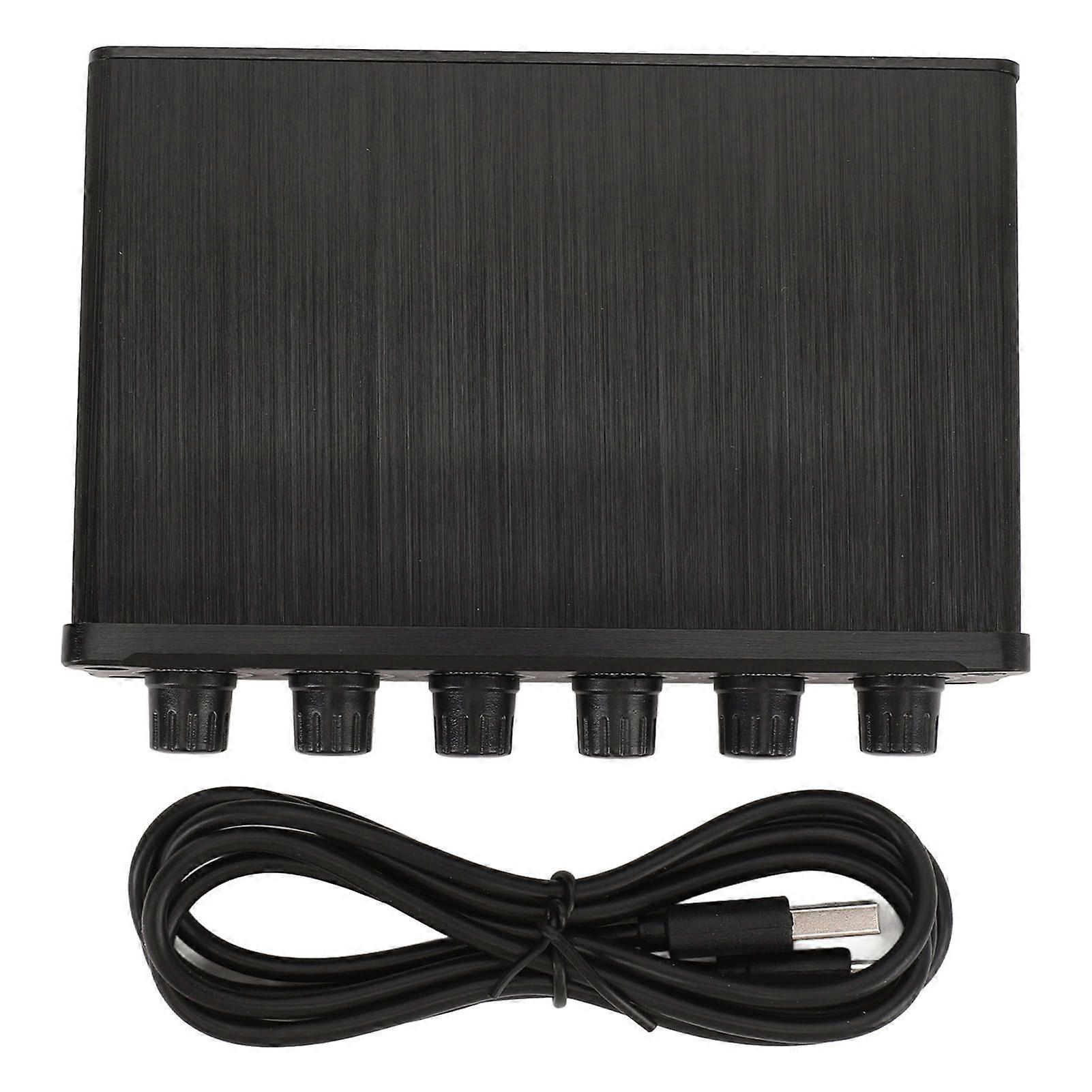 4 in 2 Out Sound Mixer 6.35mm Stereo Mono Channel Switching Independent Control Mixer for Electronic Drums Piano Guitar Computer Microphone