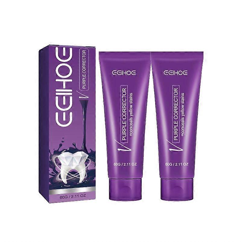 1~5x 60g Purple Whitening Toothpaste Deep Stain Remover Toothpaste Deep Clean Gum Care new