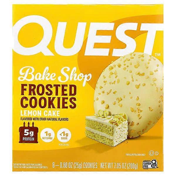 Quest Nutrition, Bake Shop Frosted Cookies, Lemon Cake, 8 Cookies, 0.88 oz (25 g) Each