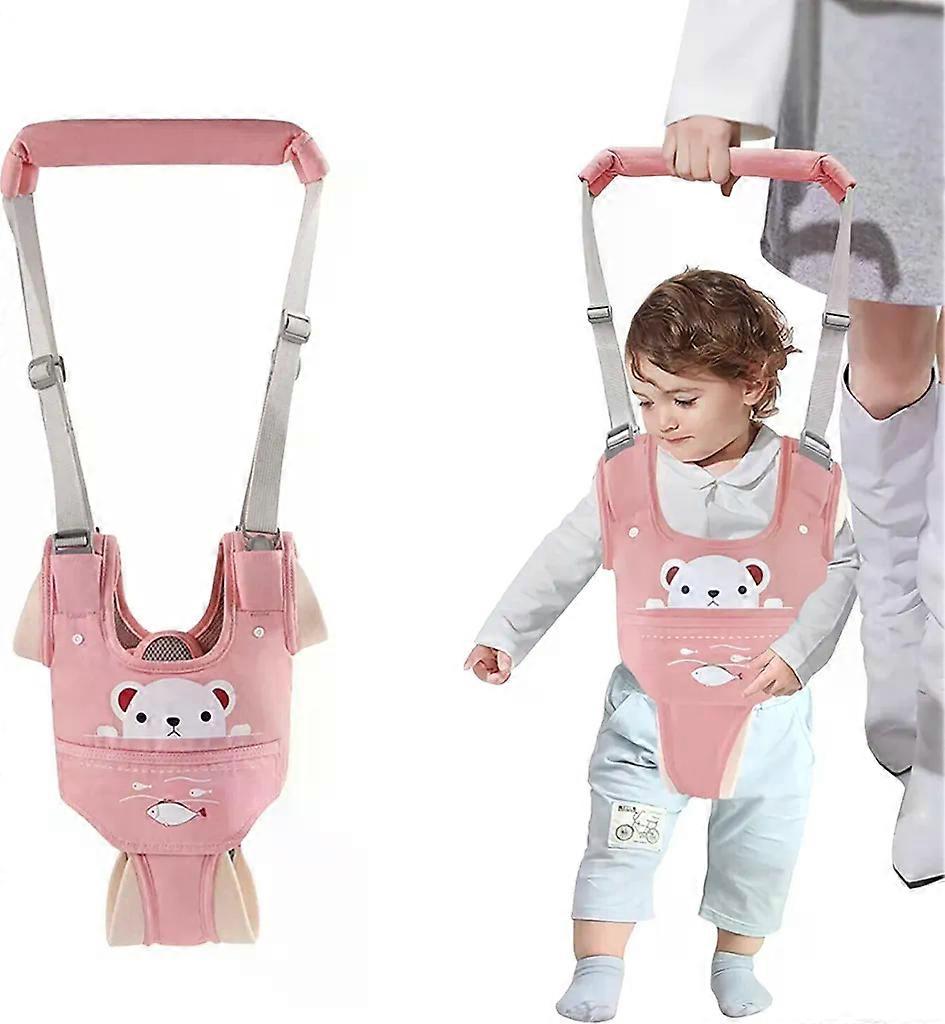 Baby Walker, Baby Walker Aid, Adjustable with Bib, Pink