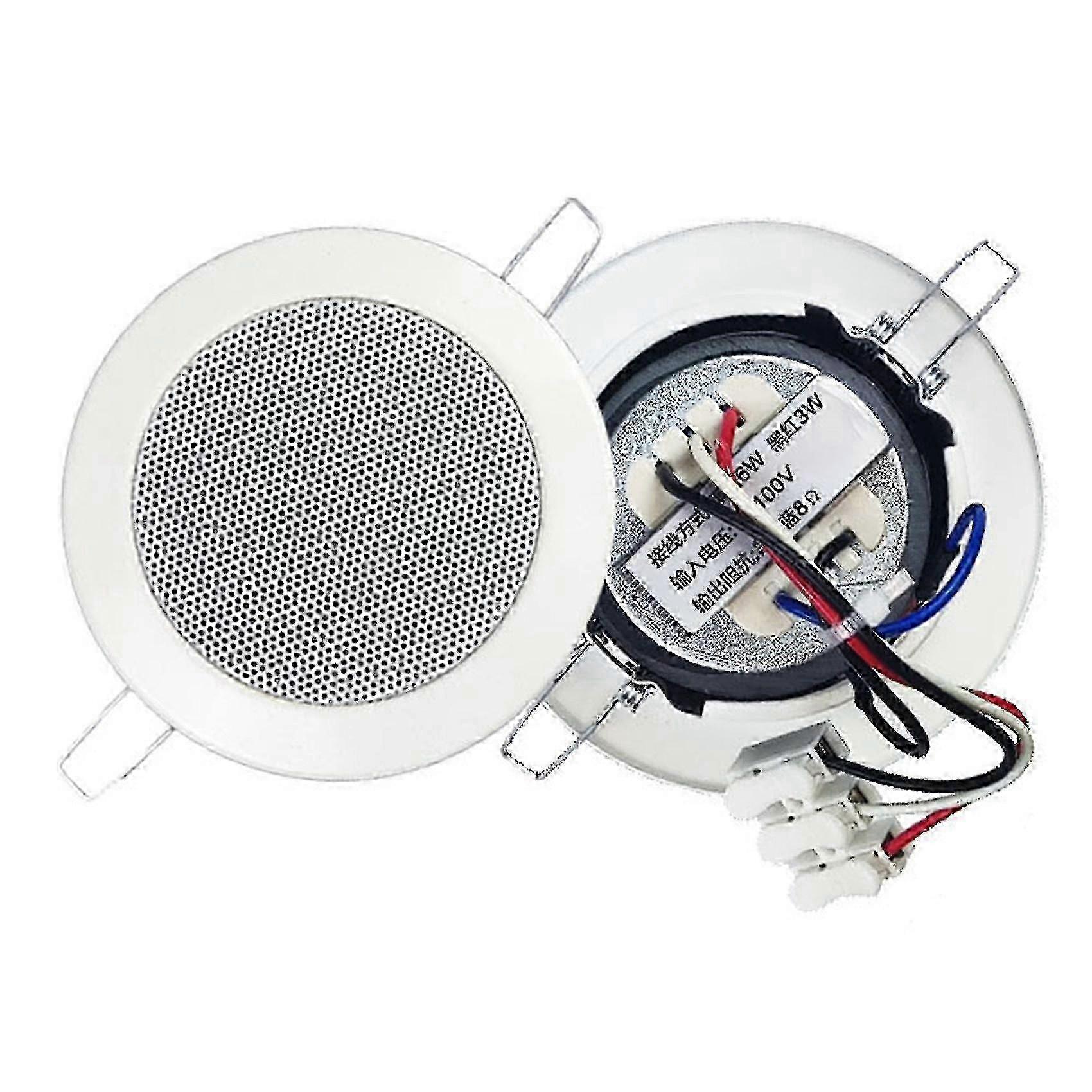 3 Inch Ceiling Speaker 10w Loadspeaker Stereo Sound For Public Address Background Music Audio(level Pressure)