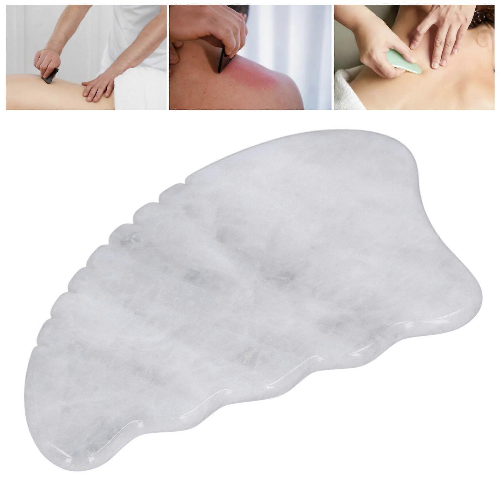 Jadestone Gua Sha Massage Tool Semi Transparent Fine Polished Jadestone Gua Sha Facial Tool for Neck Face Hands Wrists Shoulder 