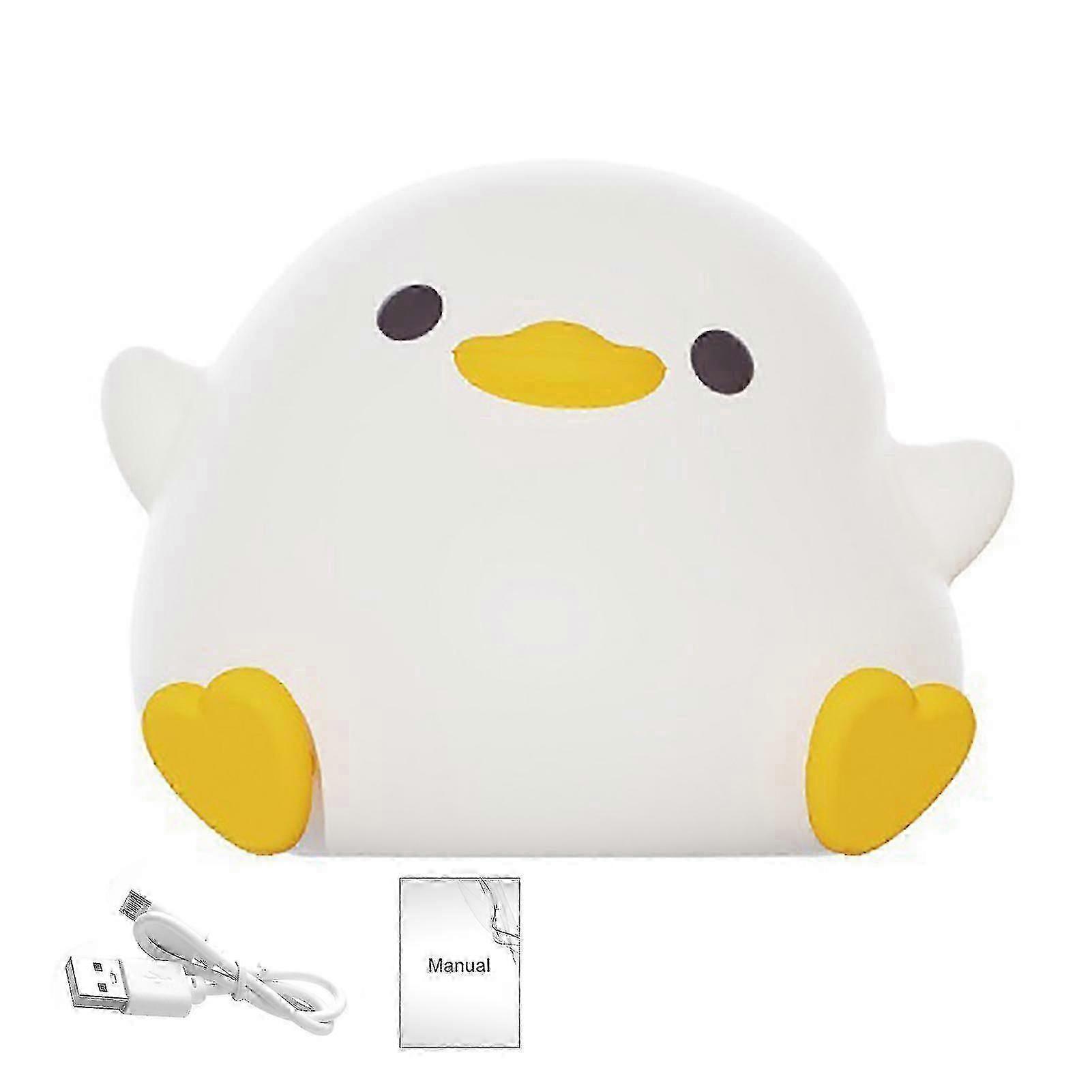 25-26 Cartoon Duck Night Lamp with Touch Sensor Flicker-Free Eye Protection Rechargeable Table Lamp Bedside Light