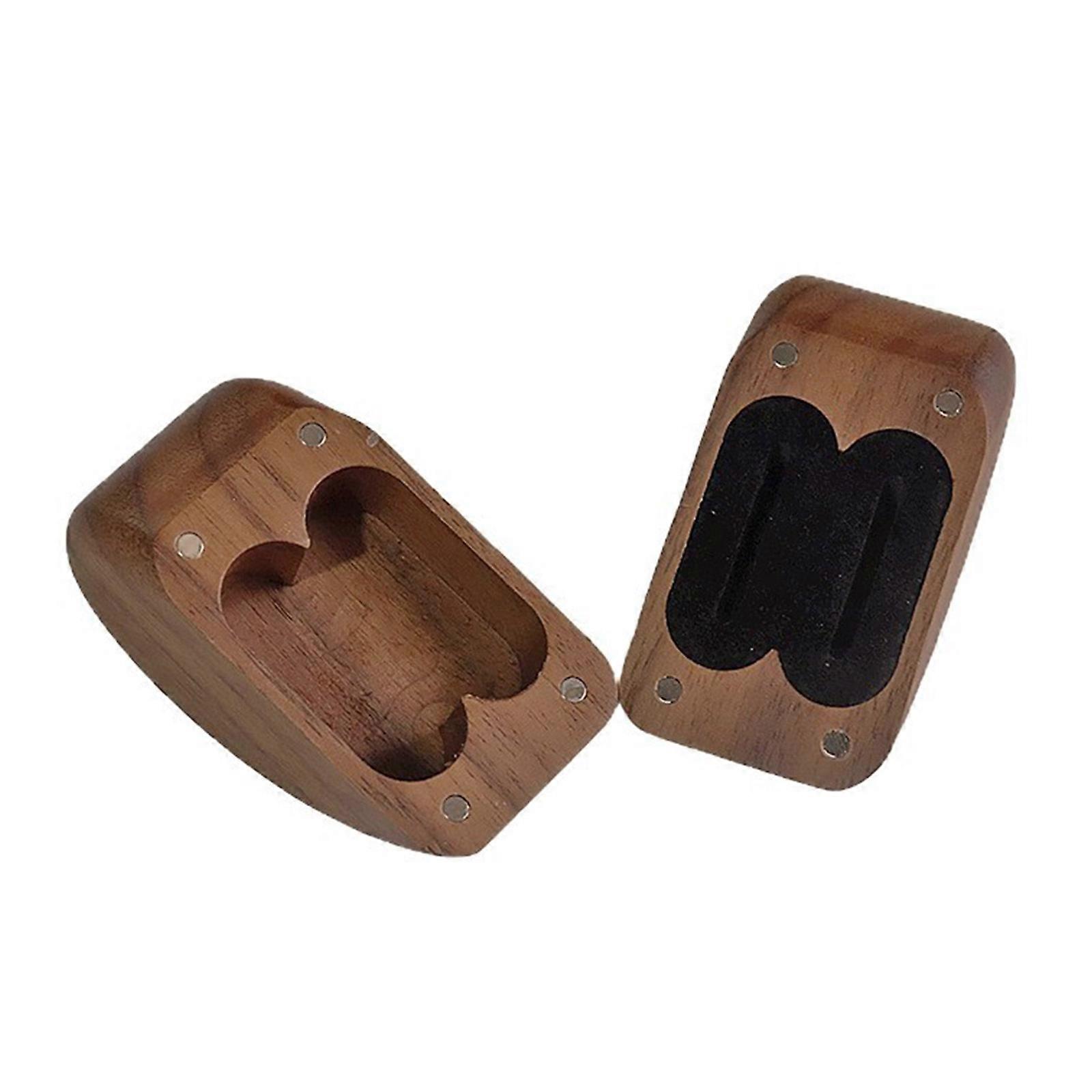 Heart Shaped Ring Box For Engagement Proposals Solid Walnut Wood Magnetic Closure Compact Design Perfect For Surprise Multicolor
