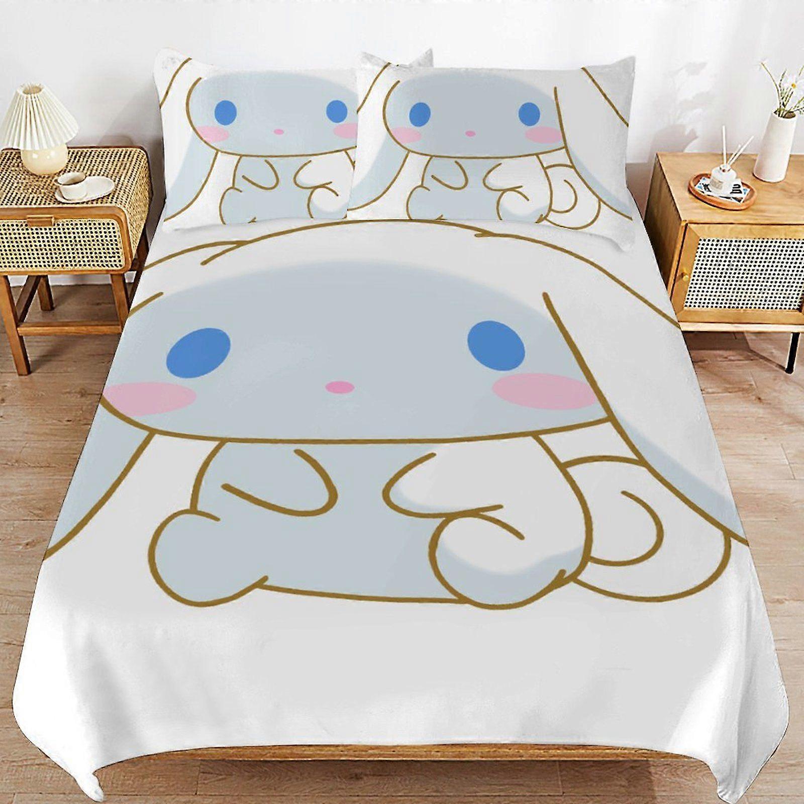 e414 CINNAMOROLL Daily Comfort Soft Durable Zipper Structure Comfortable Fabric Duvet Cover Sets Sleeping Essentials a414