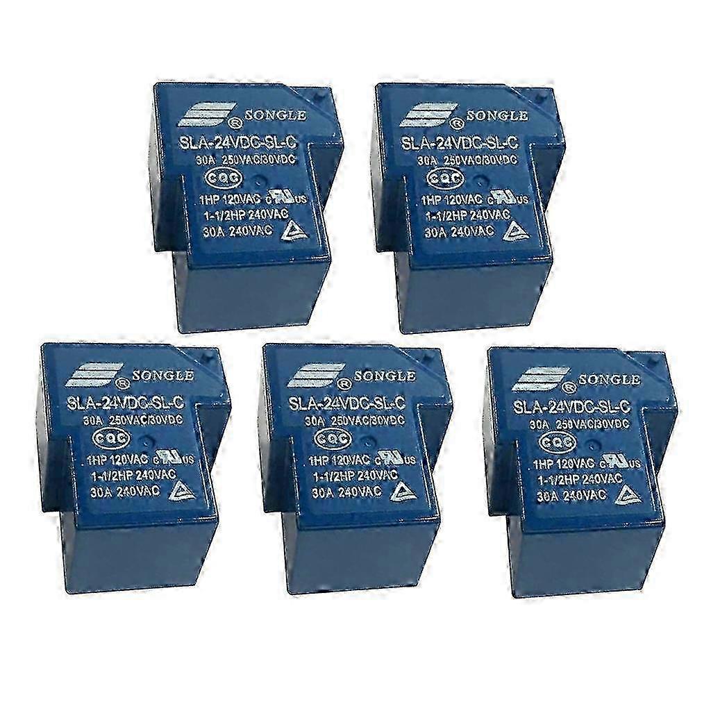 5x Relay Auto Universal 24V 30A Songle SLA-24VDC-SL-C 6 pin PCB Mount