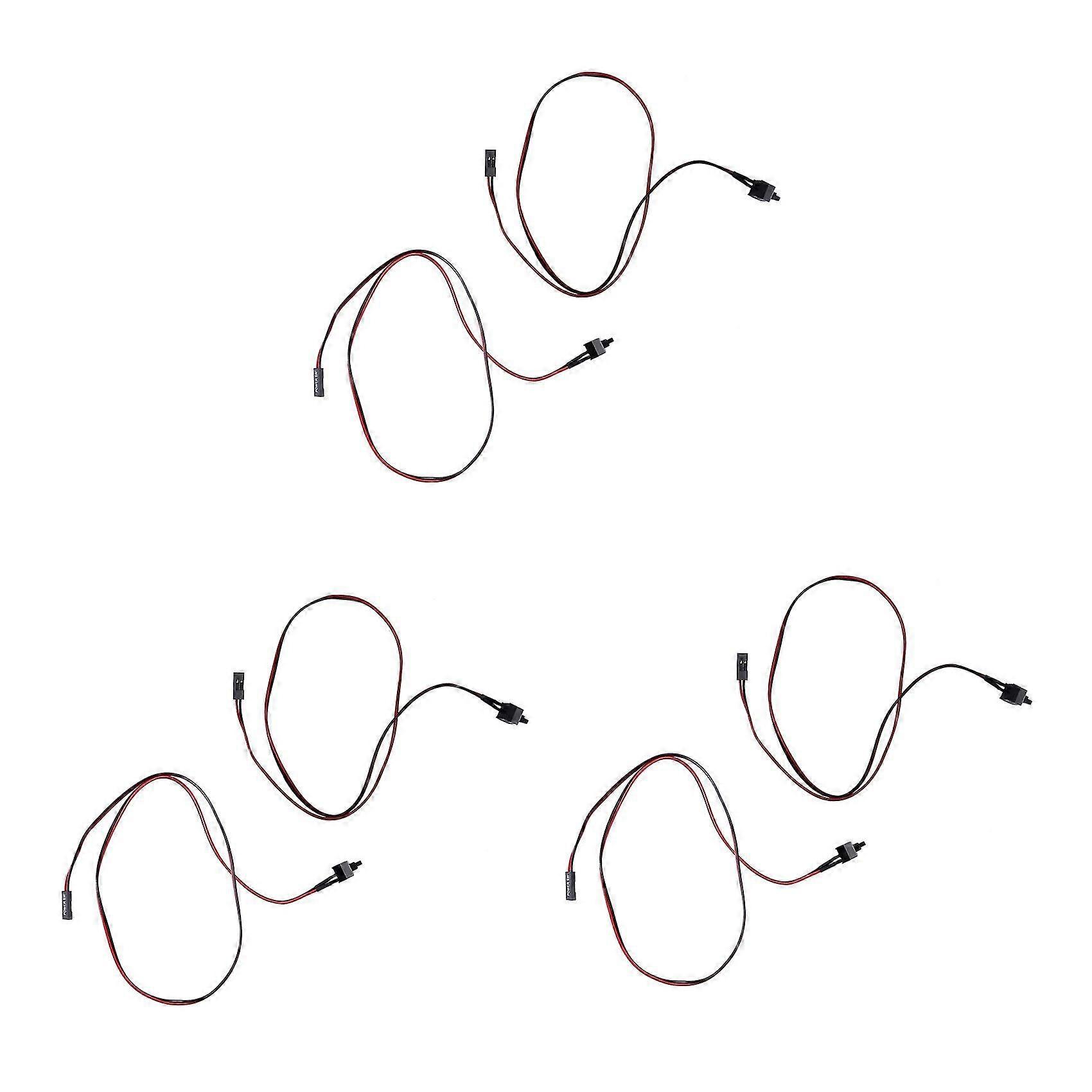 6 Pack 2 Pin Sw Pc Power Cable On/off Push Button Atx Computer Switch Wire 45cm