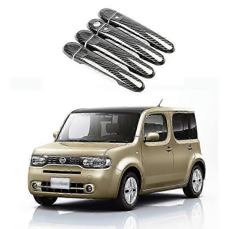 Applicable To 09-17 Nissan Cube Z12 Handle Carbon Fiber Pattern Door Handle Shell Door Handle Car Body Decoration