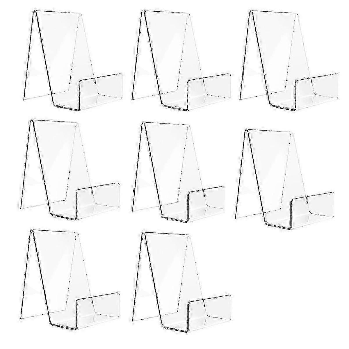 8 Pack Acrylic Book Stand, Clear Easel Stand For Display, Book Display Holder, Display Stand For Album,cd,picture,plate