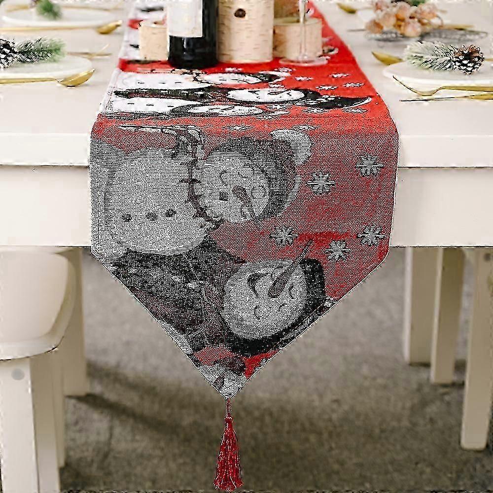 Christmas Table Runner, Christmas Table Runner for Christmas Table Decoration Christmas Themed Party Decoration Seasonal Family Dinners(A)