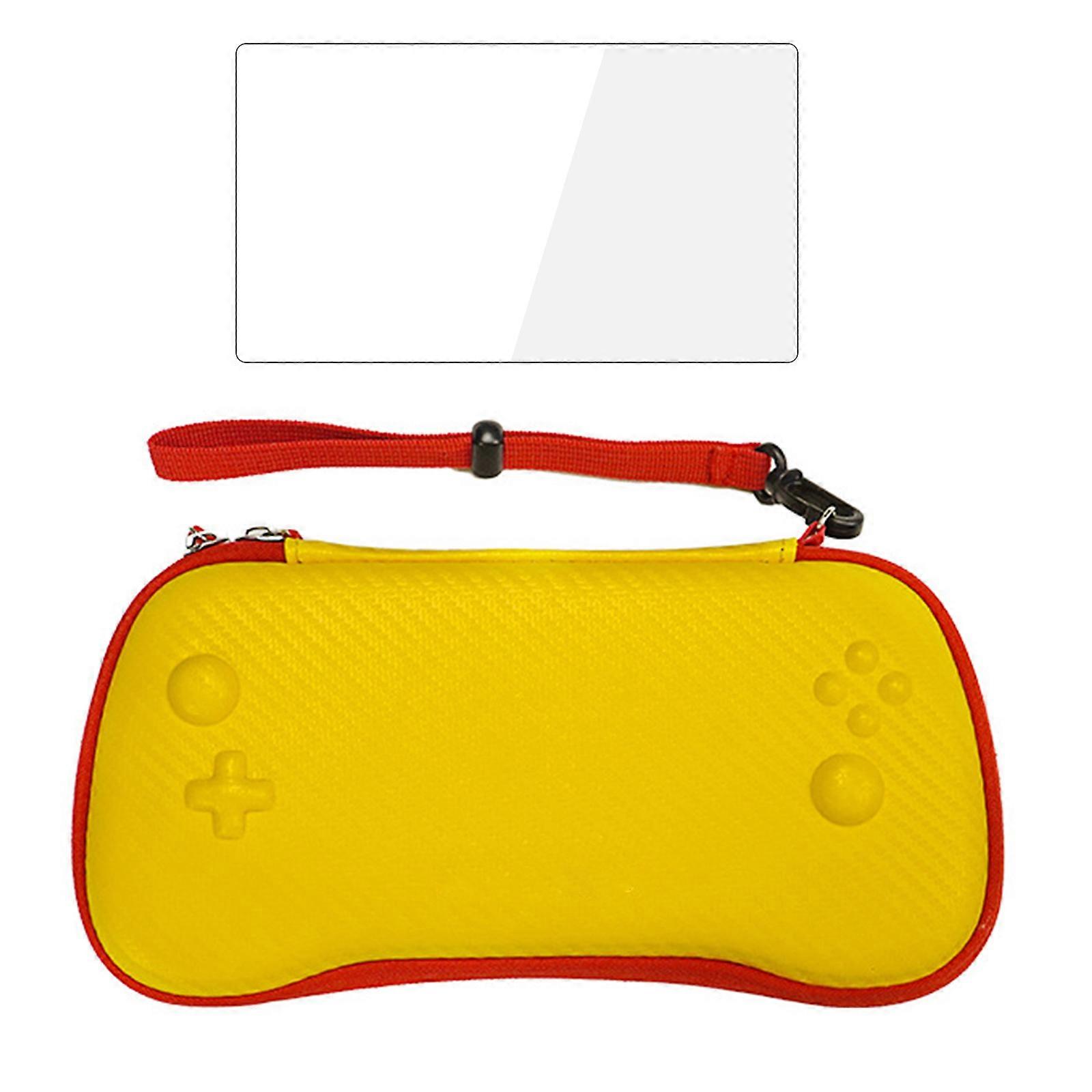 Handheld Gaming Console Carrying Bag Shockproof Organizers Storage Case with Tempered Glass Screen Protector for RG557 Multicolor