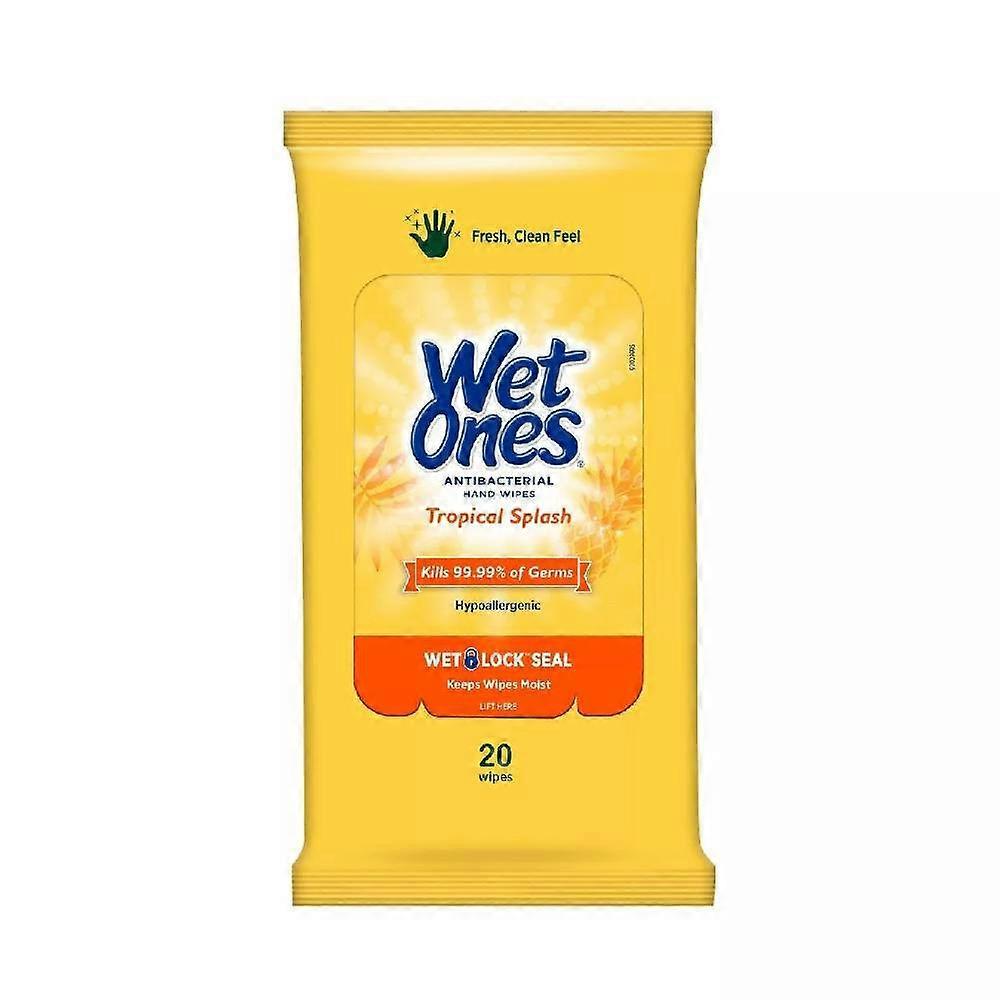 Wet Ones مناديل مبللة مضادة للبكتيريا لليدين ، تروبيكال سبلاش ، 20 EA