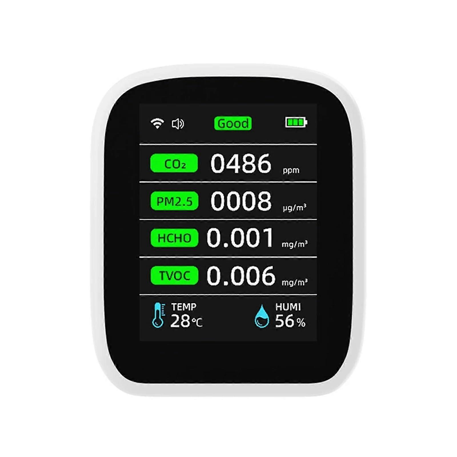 Gas Detector with 8in1 Air Quality Monitor for CO2, Formaldehyde and Indoor Pollution Tracking