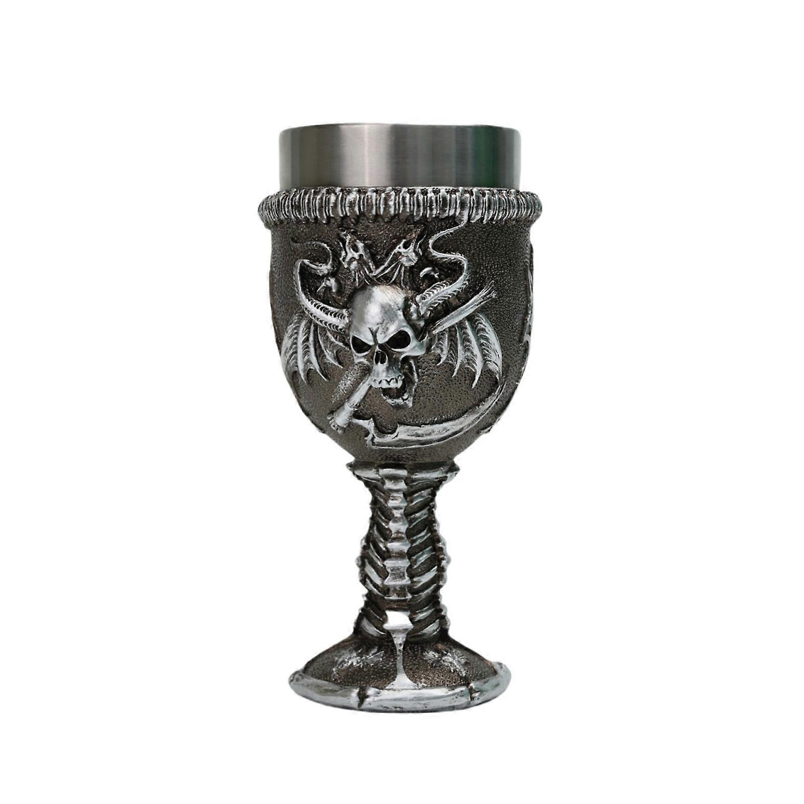 Gothic Style Insulated Metal Wine Cup Feature Durable Nonrust Steel Construction And Ergonomic Handle Multicolor